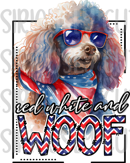red white and woof poodle