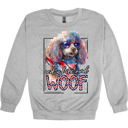 red white and woof poodle