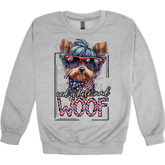 red white and woof yorkie