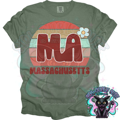 Retro Sunset States Flower - All 50 States 50 States