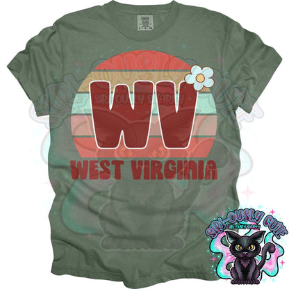Retro Sunset States Flower - All 50 States 50 States