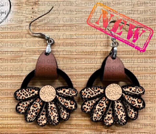 Round Flower With Leather - Leopard Sublimation Transfer