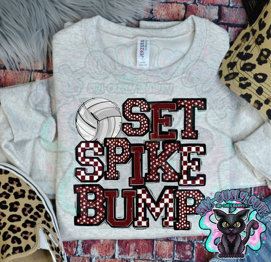 Set Spike Bump Maroon Mascot