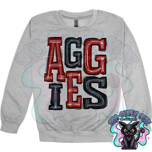 Sporty Aggies - Dark Red Black Mascot