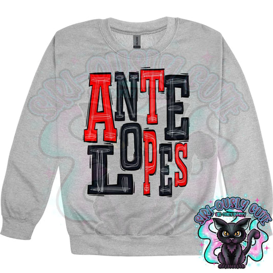 Sporty Antelopes - Red Black Mascot