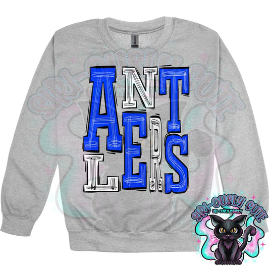 Sporty Antlers - Blue White Mascot