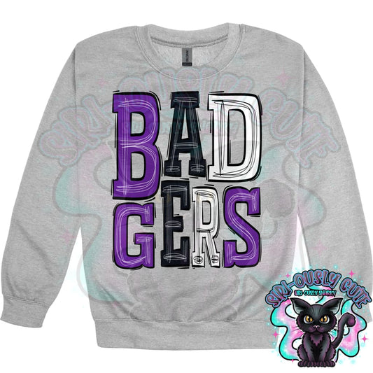 Sporty Badgers - Purple Black White Mascot
