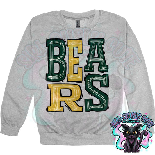 Sporty Bears - Dark Green Vegas Old Gold Mascot