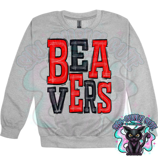 Sporty Beavers - Red Black Mascot