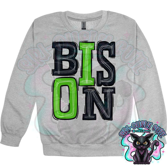 Sporty Bison - Black Green Mascot