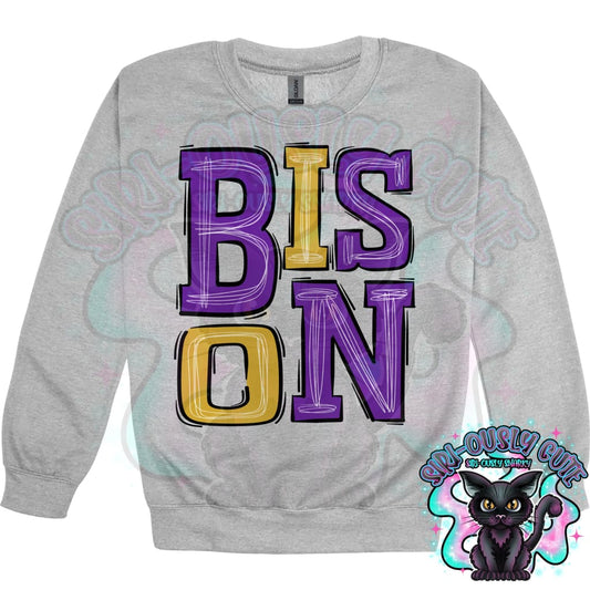 Sporty Bison - Purple Gold Mascot