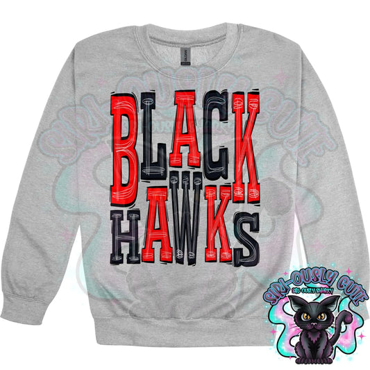 Sporty Blackhawks - Red Black Mascot