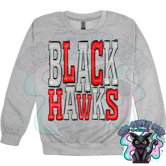 Sporty Blackhawks - Silver Red Mascot