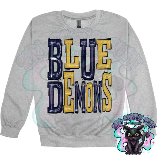 Sporty Blue Demons - Navy Gold Mascot