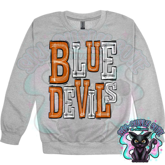 Sporty Blue Devils - Burnt Orange White Mascot