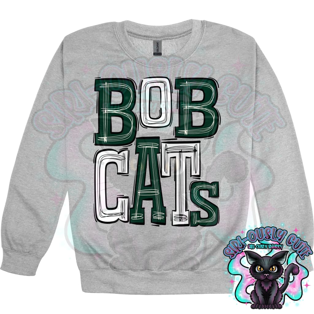 Sporty Bobcats - Dark Green White Mascot