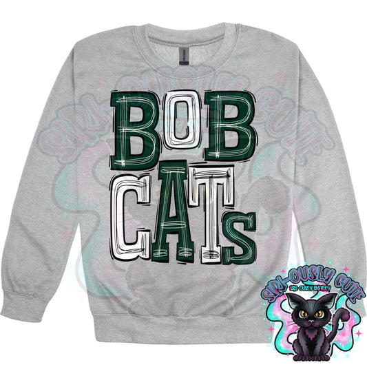 Sporty Bobcats - Dark Green White Mascot