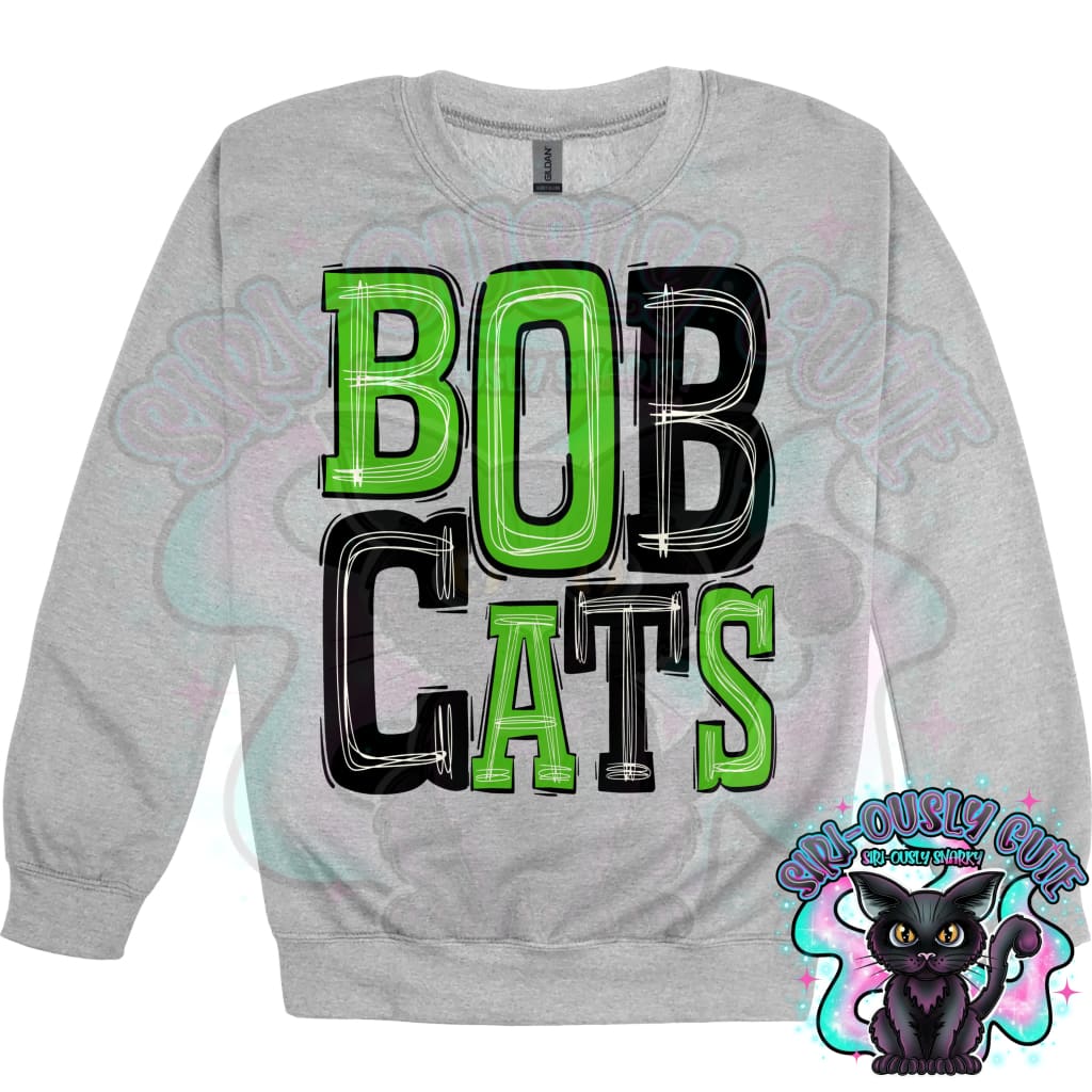 Sporty Bobcats - Kelly Green Black Mascot