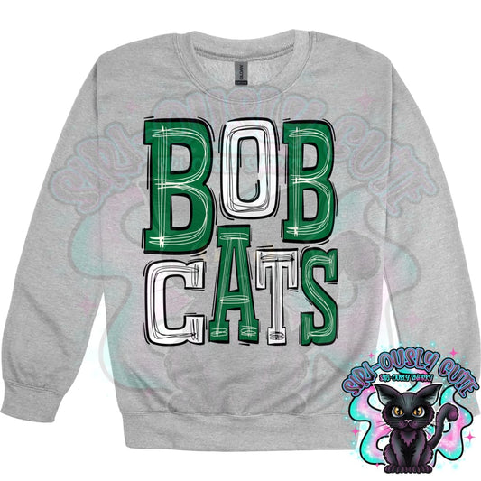 Sporty Bobcats - Kelly Green White Mascot