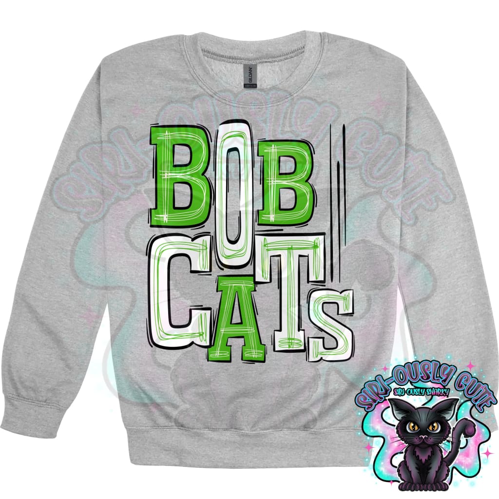 Sporty Bobcats - Kelly Green White Mascot