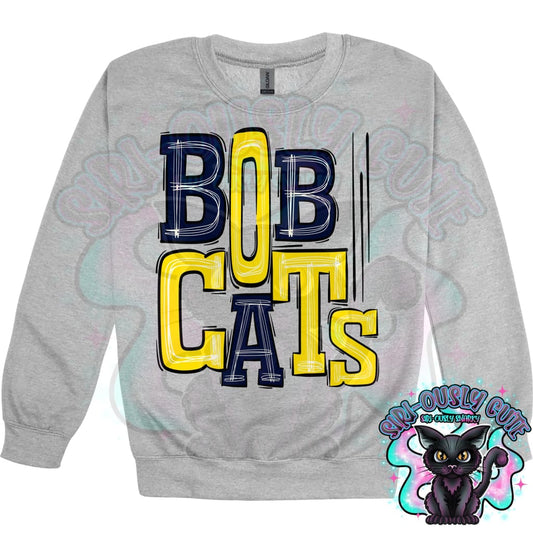 Sporty Bobcats - Navy Yellow Mascot