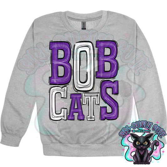Sporty Bobcats - Purple White Mascot