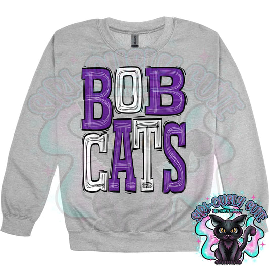 Sporty Bobcats - Purple White Mascot