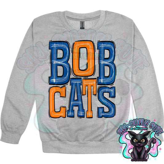 Sporty Bobcats - Royal Blue Orange Mascot