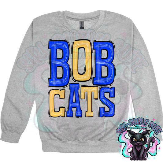 Sporty Bobcats - Royal Blue Yellow Mascot