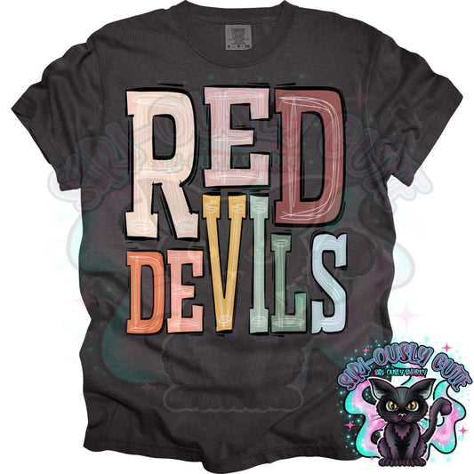Sporty Boho Red Devils Mascot