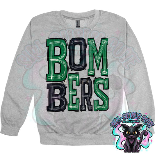 Sporty Bombers - Kelly Green Black Mascot