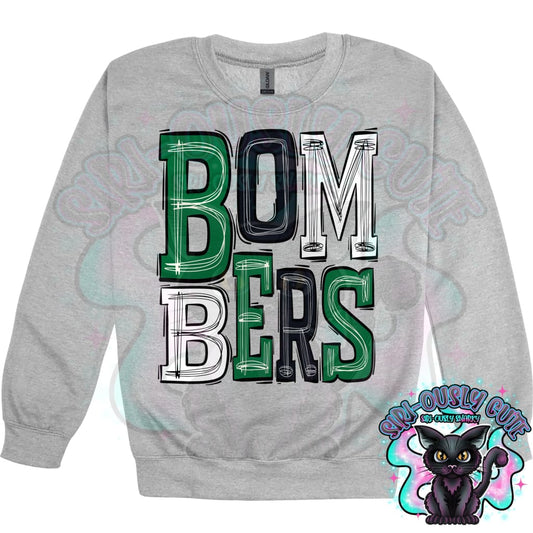 Sporty Bombers - Kelly Green Black White Mascot
