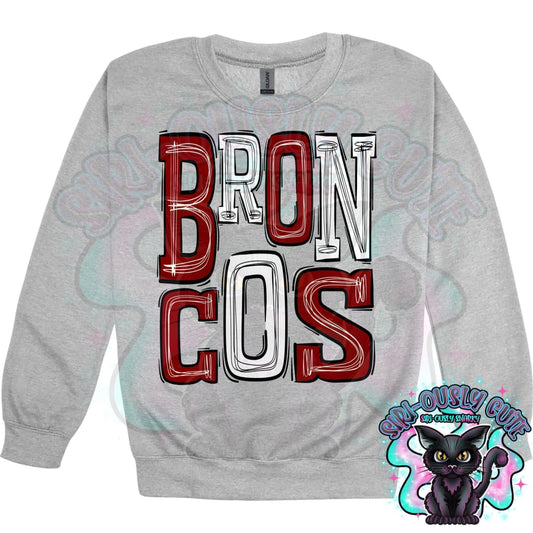 Sporty Broncos - Maroon White Mascot
