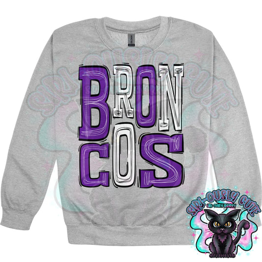 Sporty Broncos - Purple White Mascot