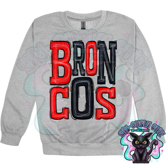 Sporty Broncos - Red Black Mascot