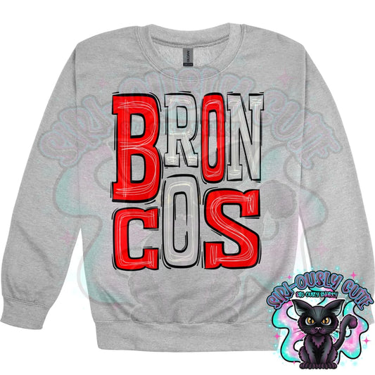 Sporty Broncos - Red Silver Mascot