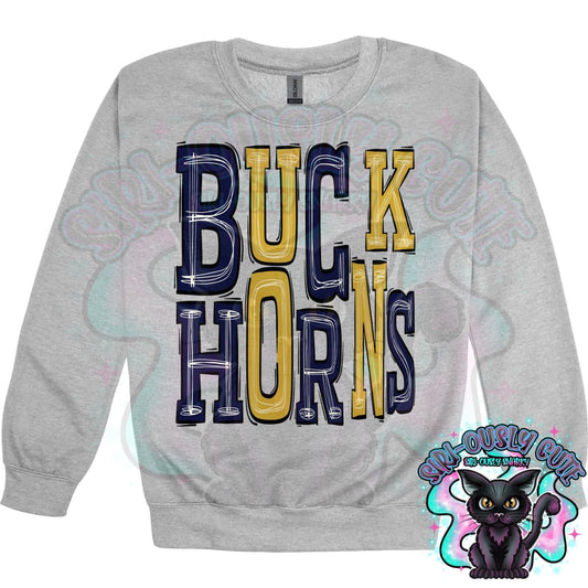 Sporty Buckhorns - Navy Gold Mascot