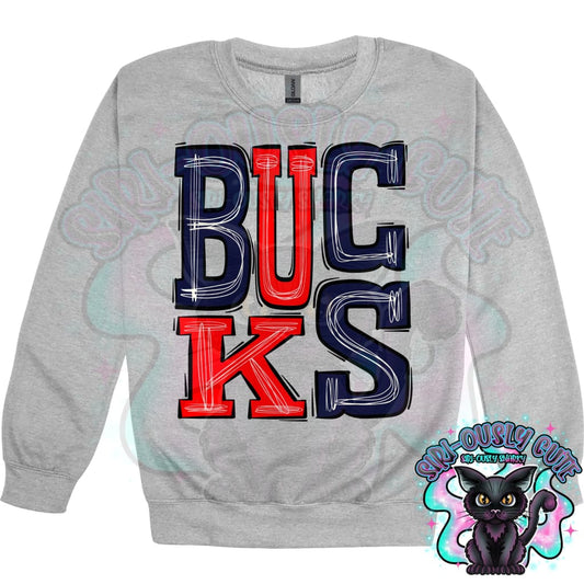 Sporty Bucks - Navy Red Mascot