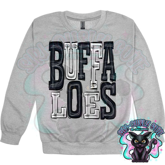 Sporty Buffaloes - Black White Mascot