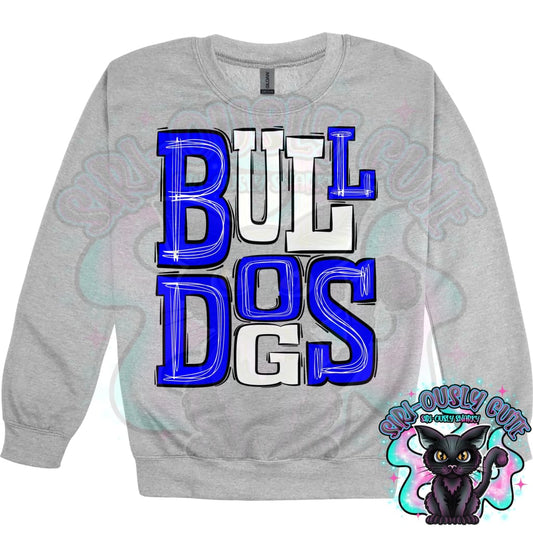 Sporty Bulldogs - Blue White Mascot