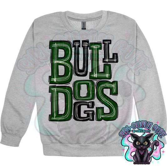 Sporty Bulldogs - Green Black Mascot