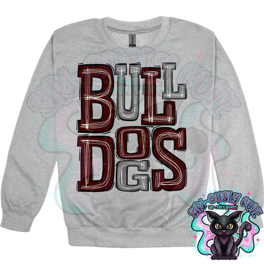 Sporty Bulldogs - Maroon Gray Mascot