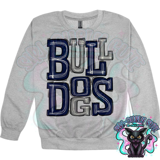Sporty Bulldogs - Navy Gray Mascot