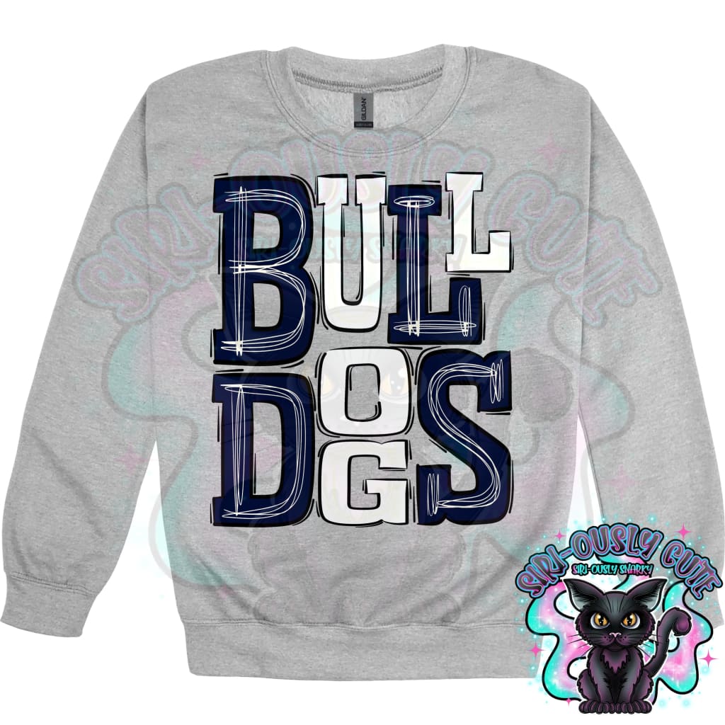 Sporty Bulldogs - Navy White Mascot