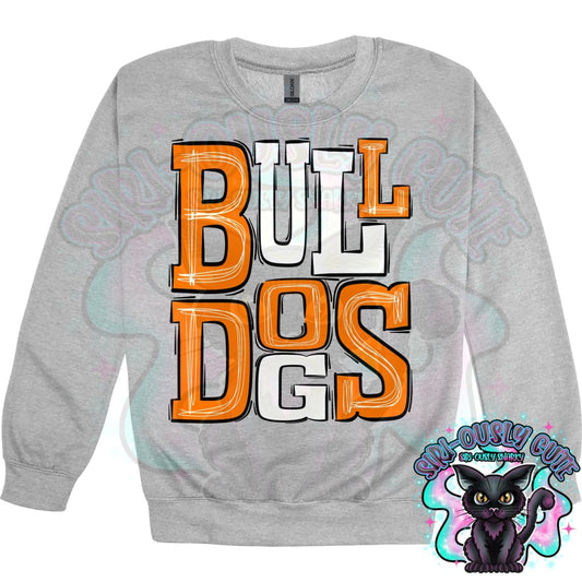 Sporty Bulldogs - Orange White Mascot