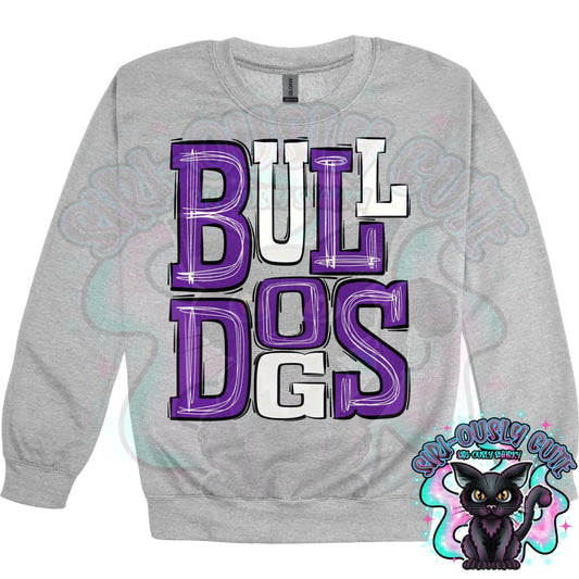 Sporty Bulldogs - Purple White Mascot