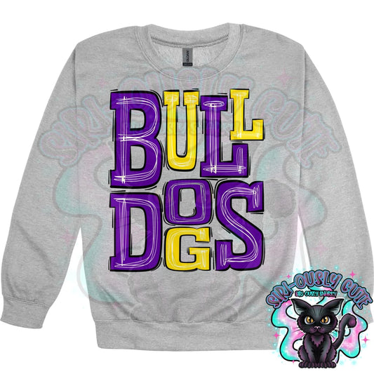 Sporty Bulldogs - Purple Yellow Mascot
