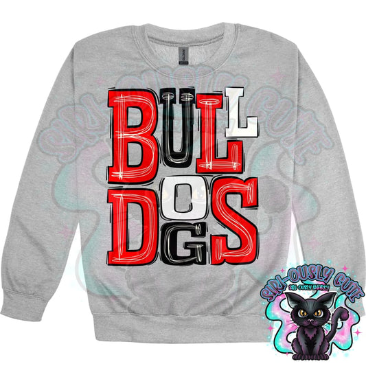 Sporty Bulldogs - Red Black White Mascot