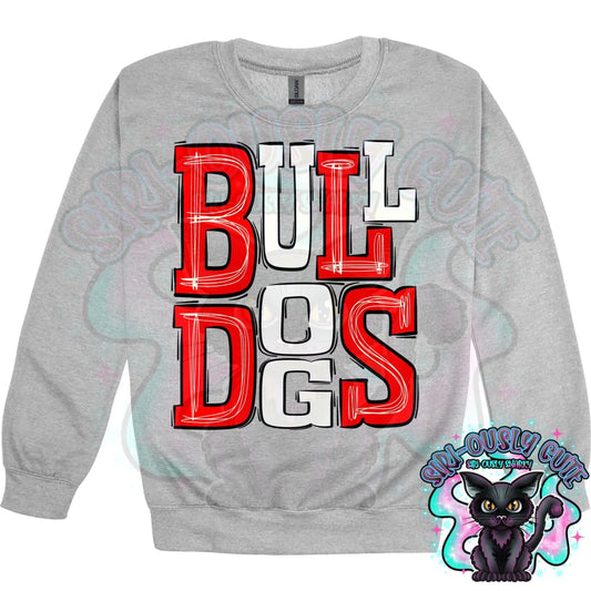 Sporty Bulldogs - Red White Mascot