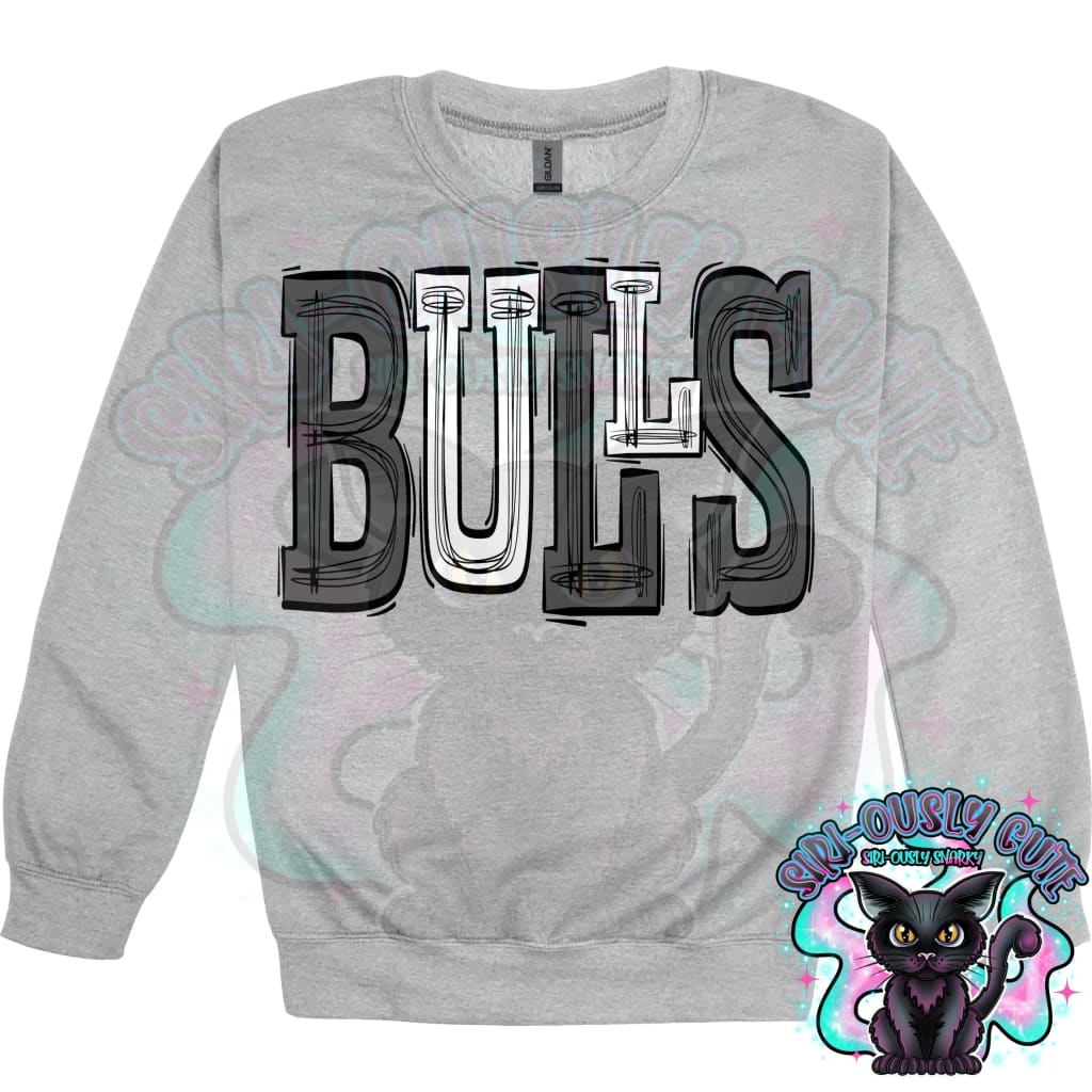 Sporty Bulls - Black white Mascot